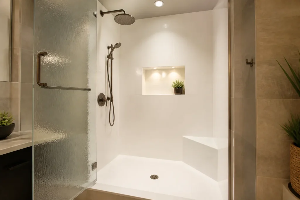 Reglazed shower tray